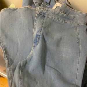 Size 29 light blue wide leg jeans/ hip hugger high rise